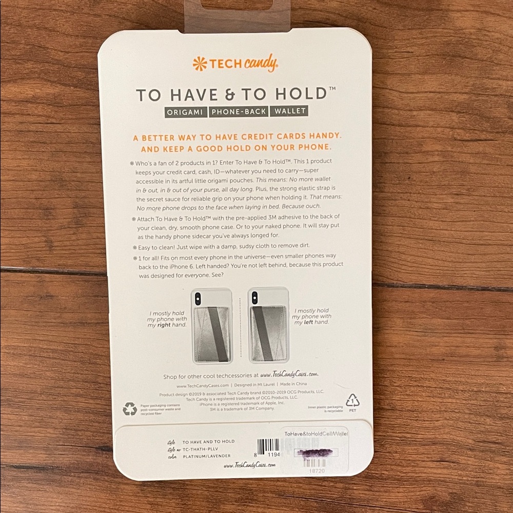 Tech Candy Silver Phone-Back Wallet - Picture 2 of 2